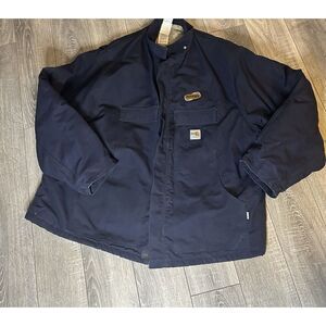 Carhartt FR‎ Jacket Flame-Resistant Duck TradCoat Quilt Lined Mens 4xl Navy EUC